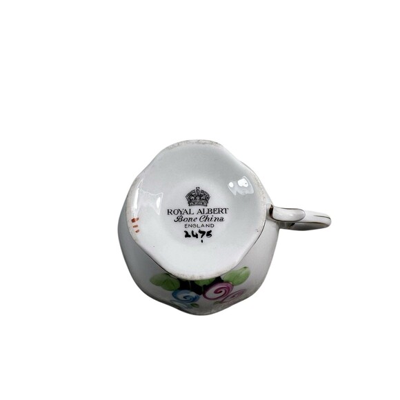 Vtg Royal Albert HOLLYHOCKS #2475 Teacup Saucer Countess Gold Rim - Picture 15 of 15